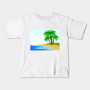 Minimalist Palm Tree Design Kids T-Shirt